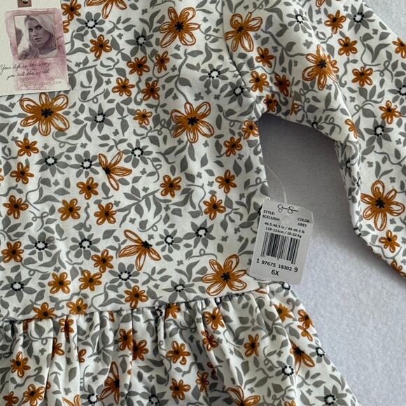 Jessica Simpson Girls Fall Floral Print Peplum Fleece Shirt Size 7-8 New - Picture 6 of 8